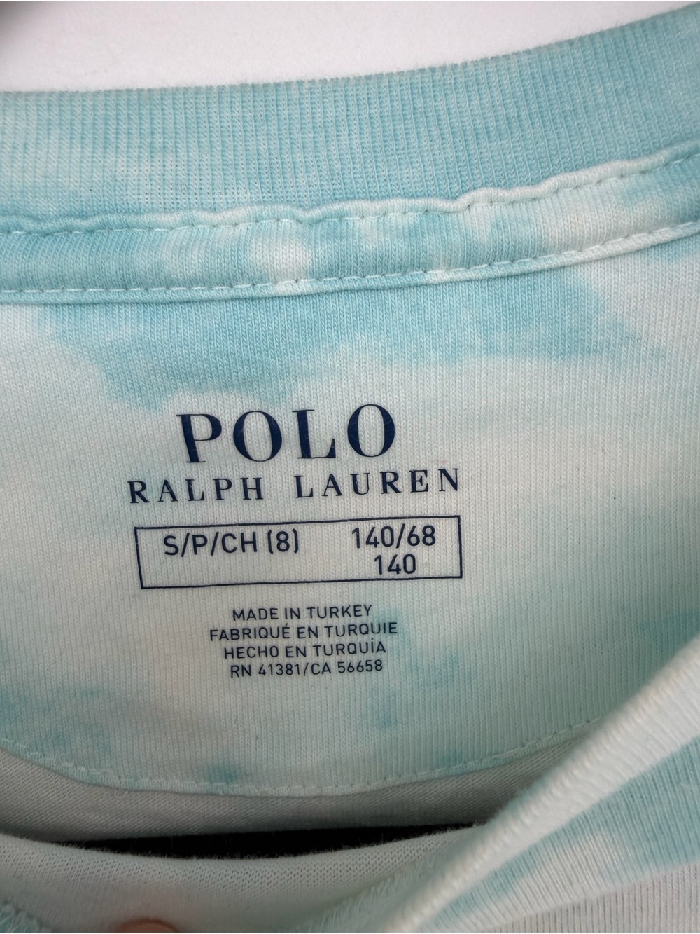 Polo Ralph Lauren Kids Polo Bear T-Shirt Size S (8) Fishing Bear Tie Dye Blue - Picture 3 of 4